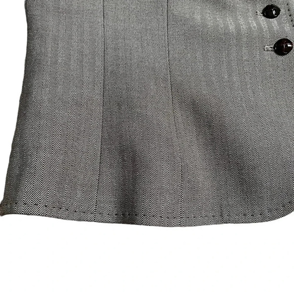Tahari ASL Herringbone Skirt Suit 2-Piece Blazer & Peplum Skirt Brown Gray Sz 10 - Picture 7 of 16